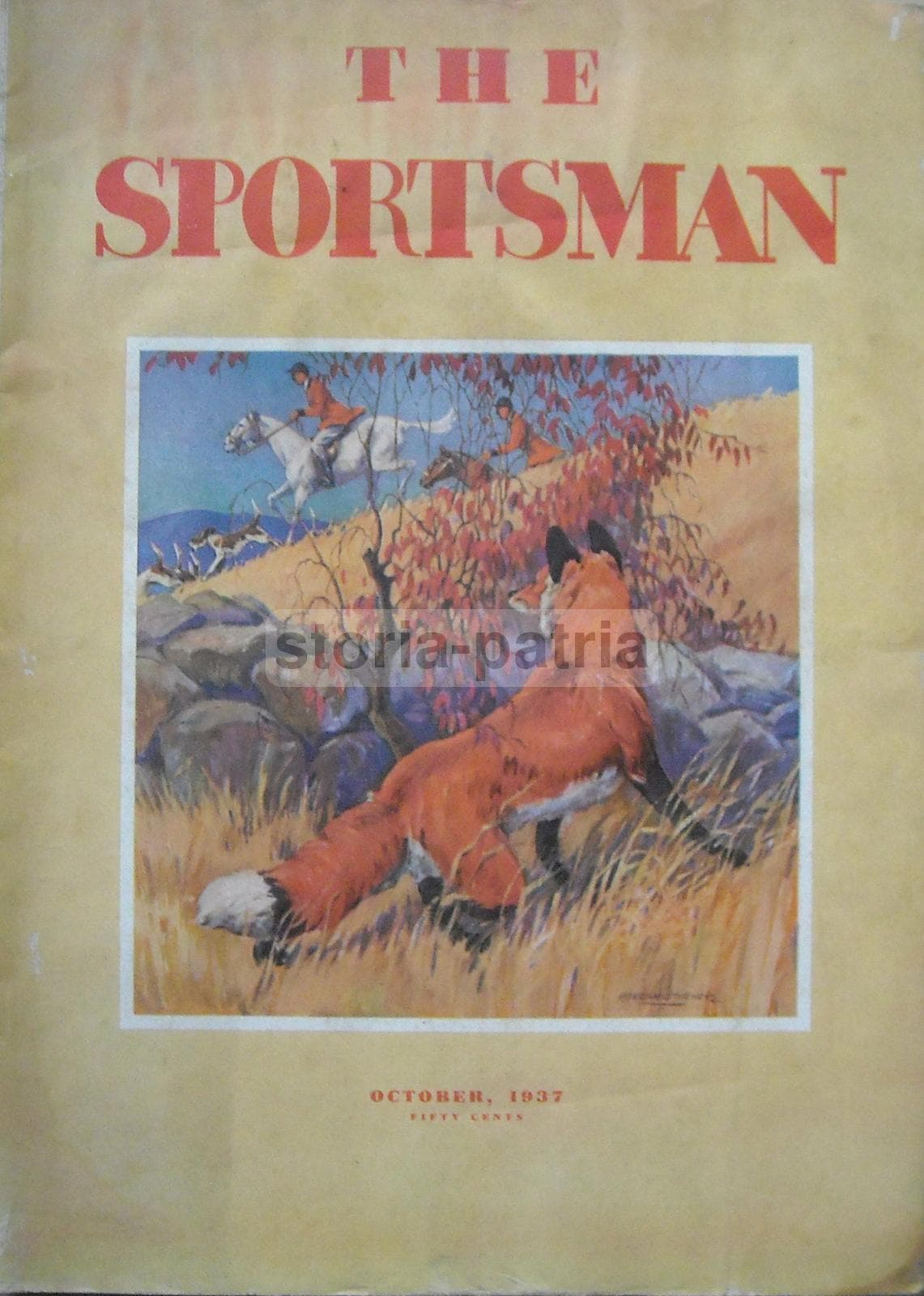 Copertina "The Sportsman" 1937 Caccia Alla Volpe E Pubblicità Whiskey
