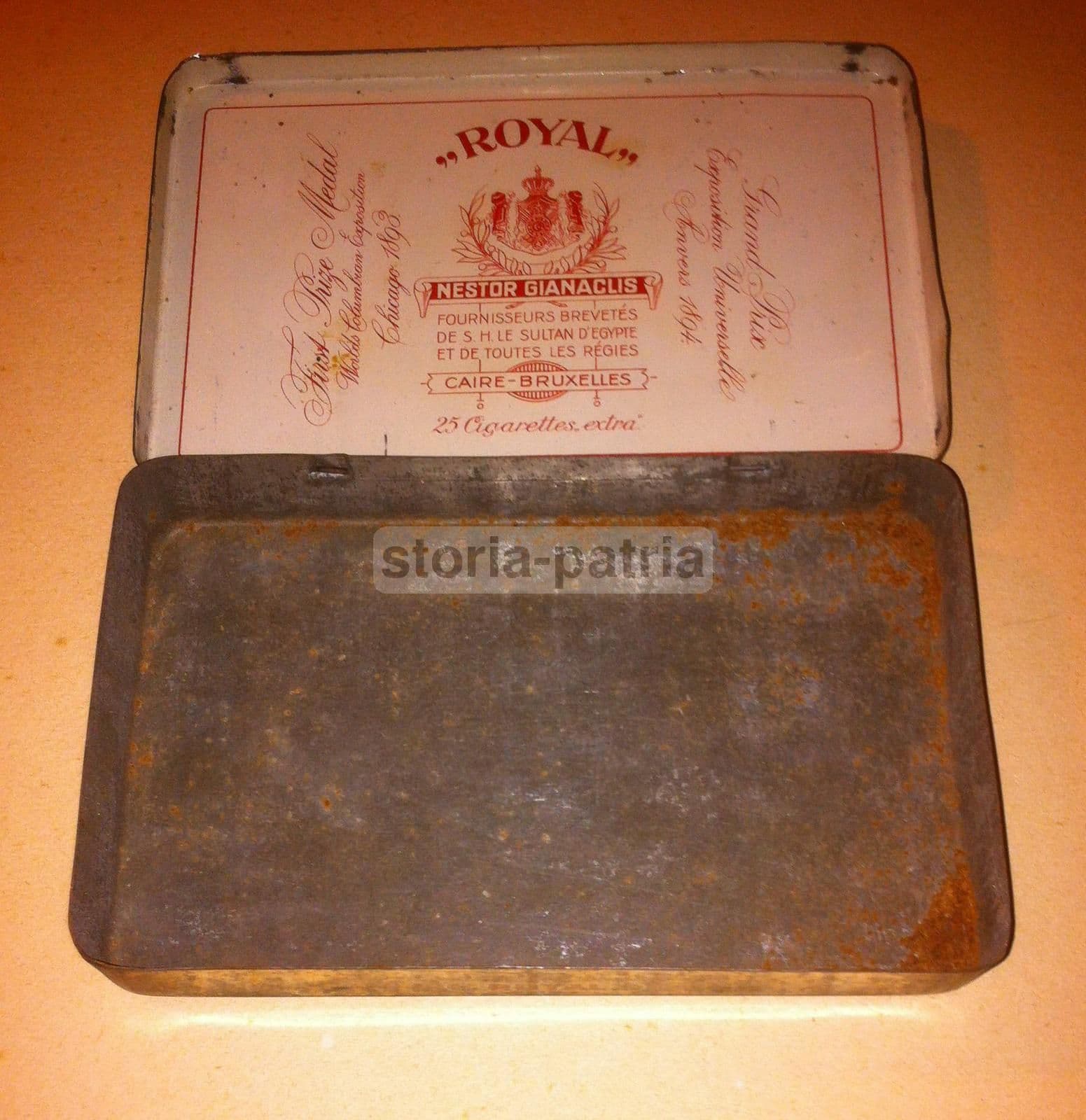 Scatola In Latta Per Sigarette Nestor Gianaclis Cairo Bruxelles, 1920 Circa