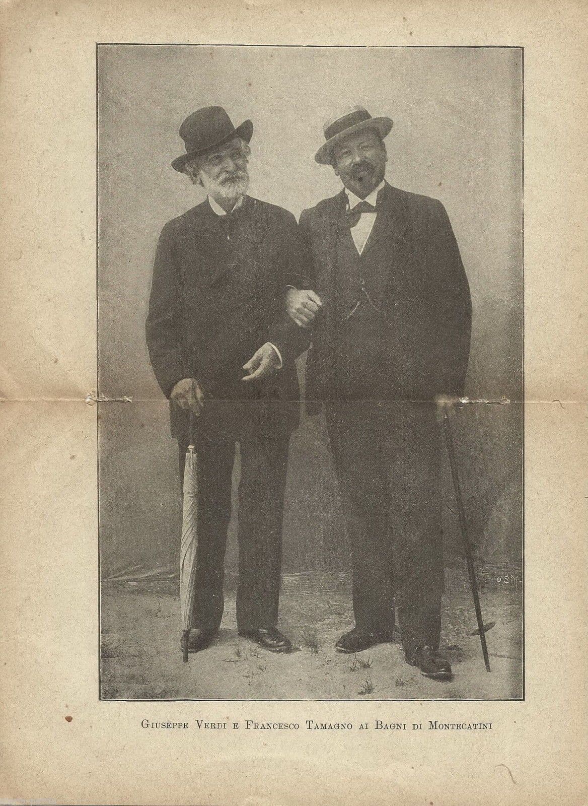 Giuseppe Verdi E Francesco Tamagno A Montecatini Terme, Stampa Del 1900