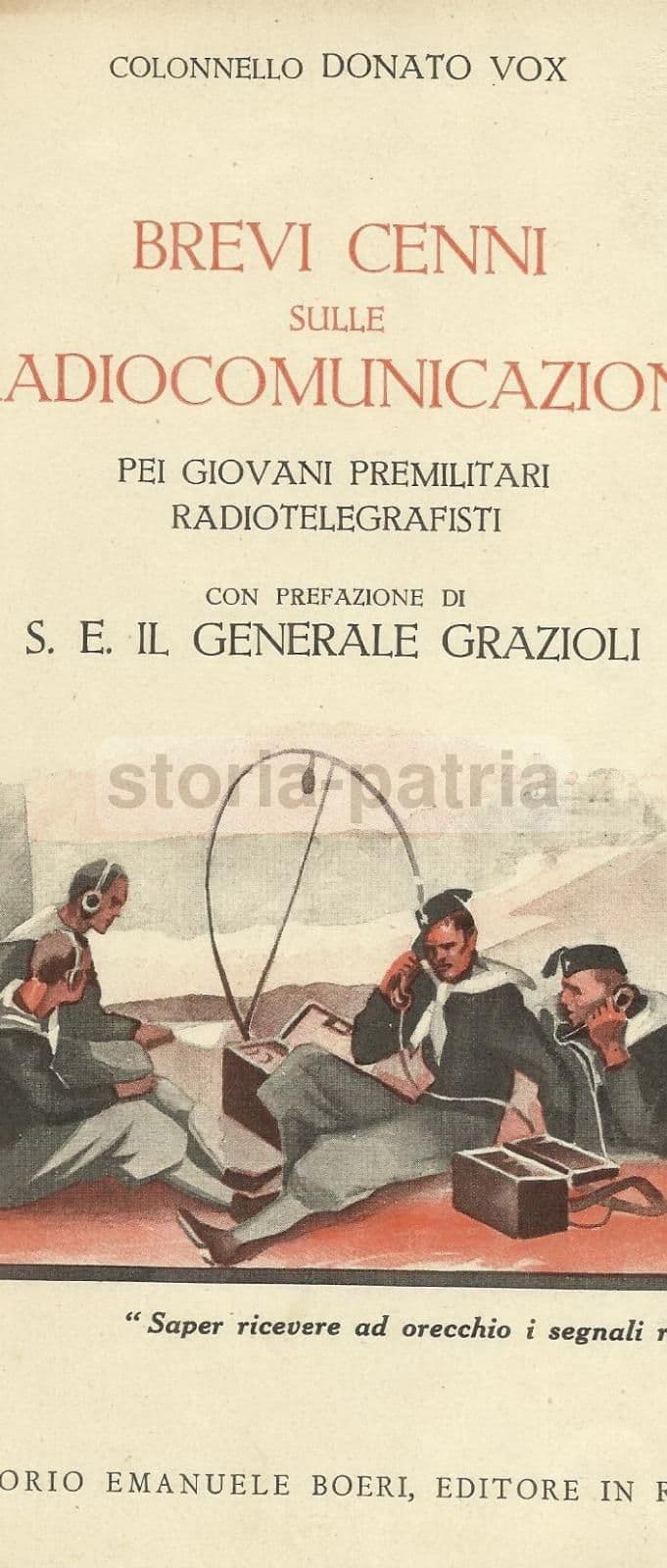 Radiocomunicazioni Premilitari, Guglielmo Marconi Donato Vox, 1937