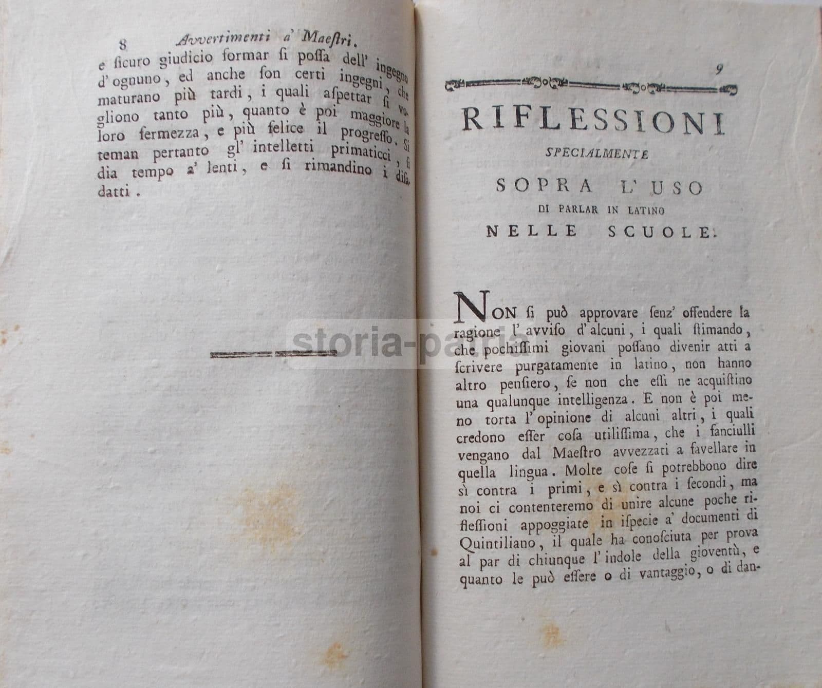 Clementino Vannetti: Alcuni Sentimenti Ai Maestri Delle Scuole Latine Di Rovereto