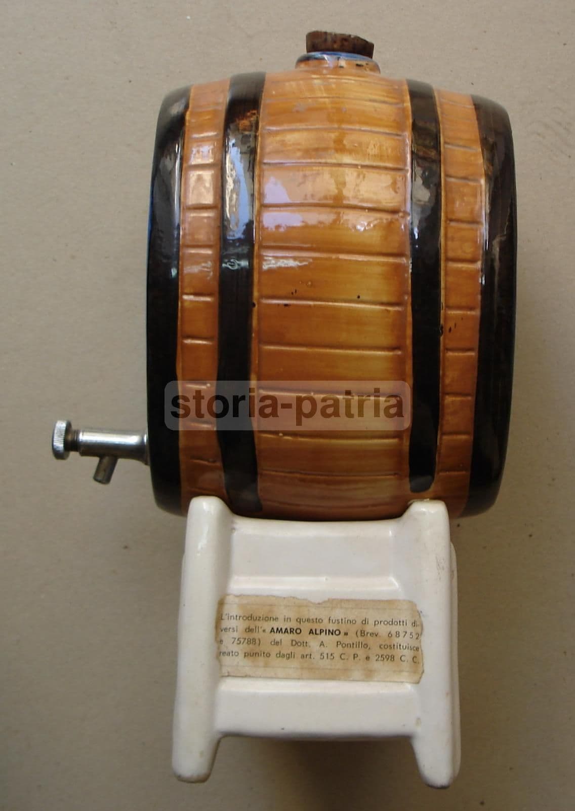 Botte In Ceramica Amaro Alpino Pontillo Trento Anni '30 '40 Futurista