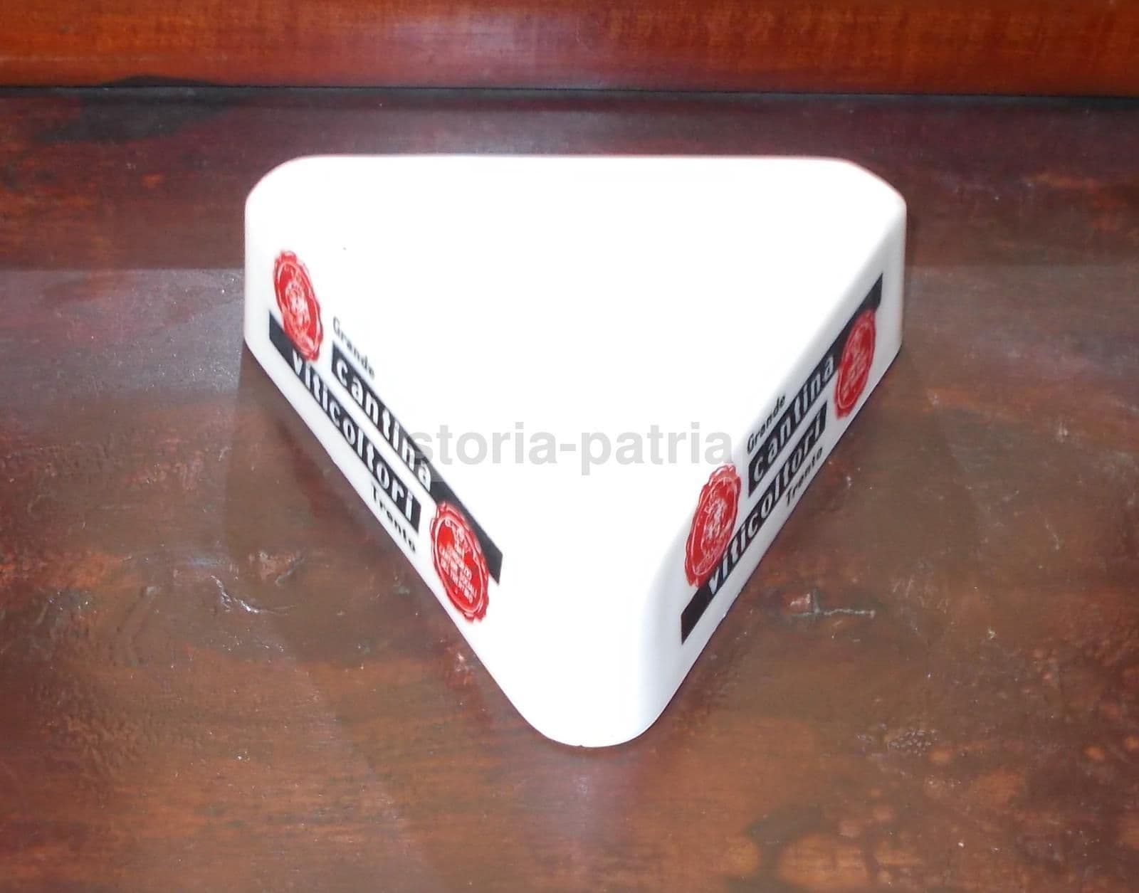 Soprammobile Pubblicitario Cantina Viticoltori Trento In Vetro, Anni 50