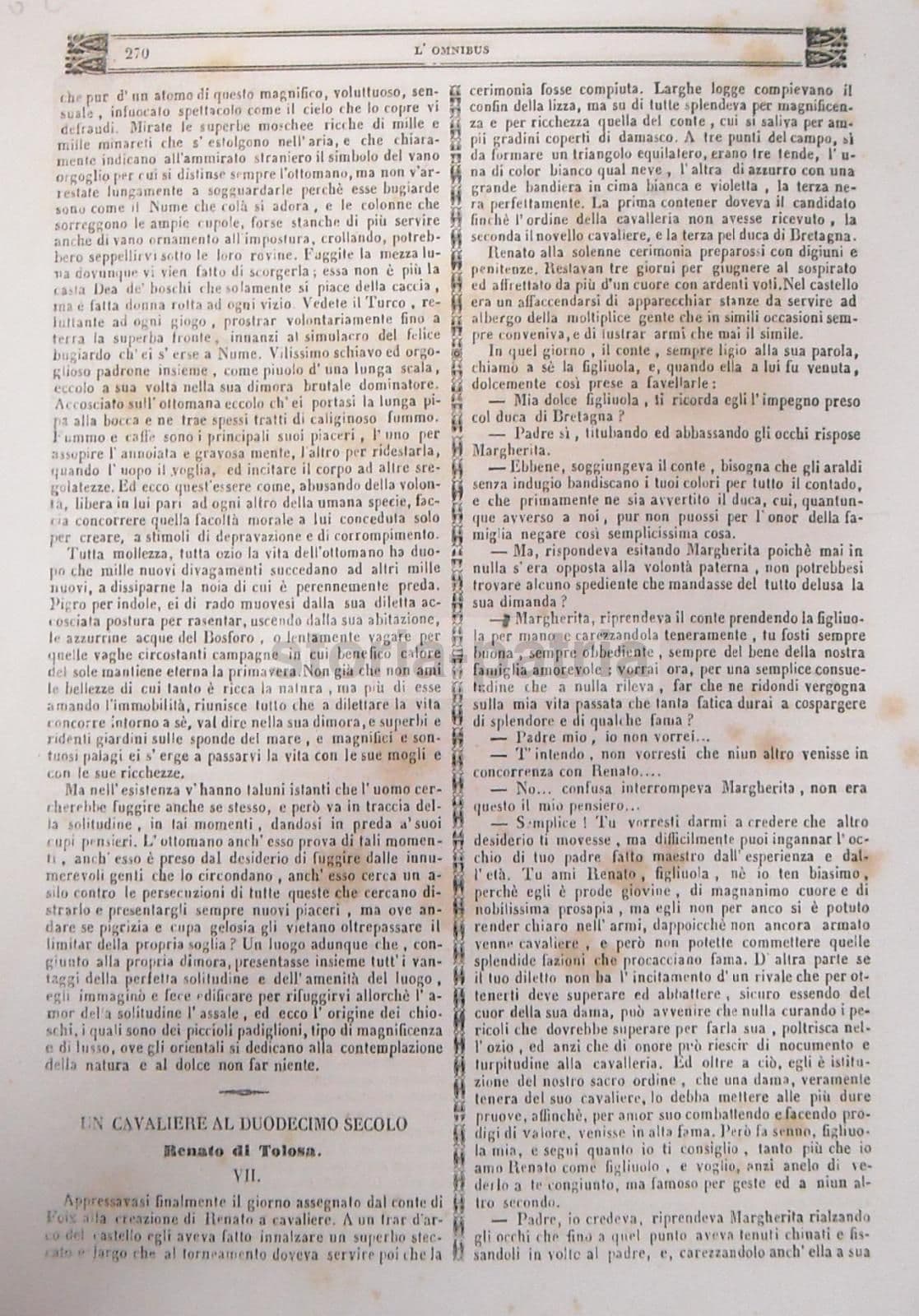 Chiosco Turco Incisione Antica Originale '800 Da Omnibus Pittoresco