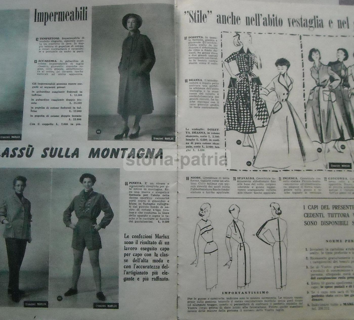 Catalogo Marlux Abbigliamento Femminile Milano 1953