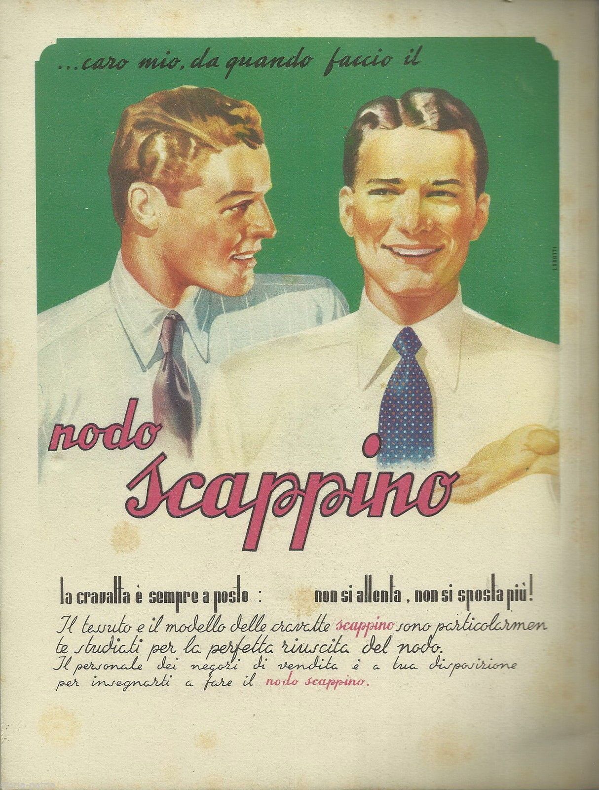 Pubblicità Vintage Cravatte Scappino Anni '40 Con Alida Valli