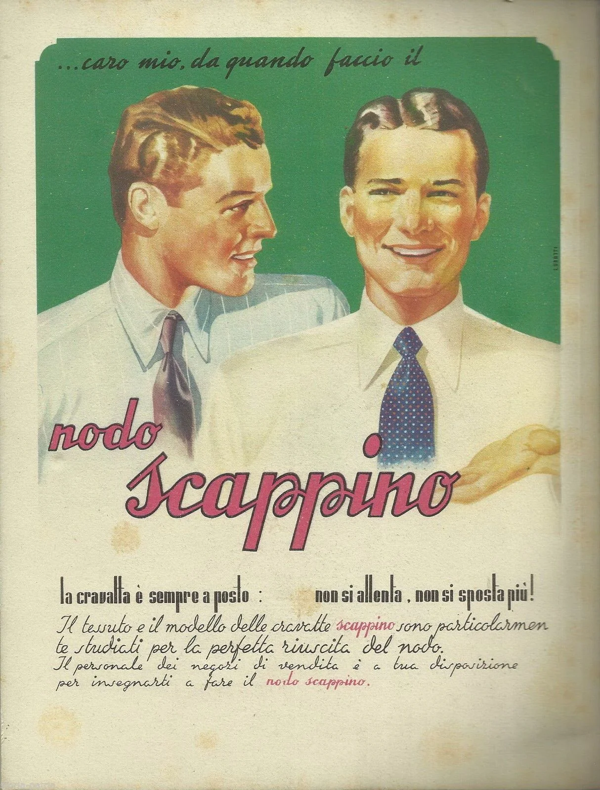 Vintage Scappino Ties Advertisement, 1940s, with Alida Valli