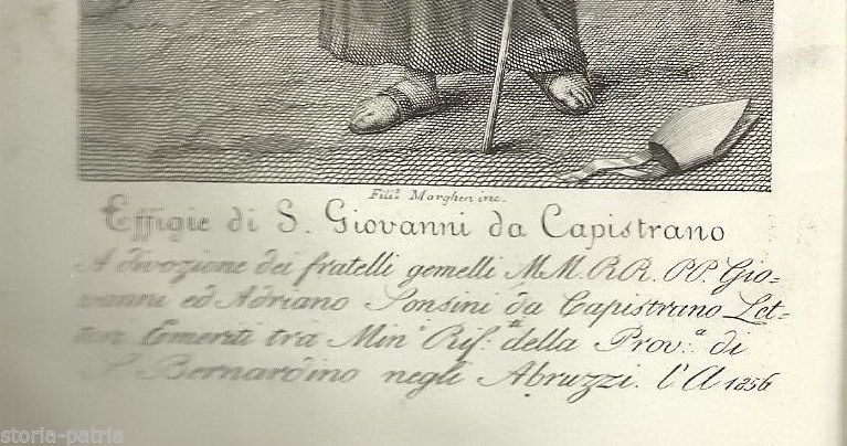 San Giovanni Da Capistrano, Sonsini 1856, Incisione Morghen, Abruzzo
