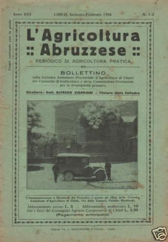 L'Agricoltura Abruzzese 1928 Chieti: Viappiani E Il Cinema Ambulante