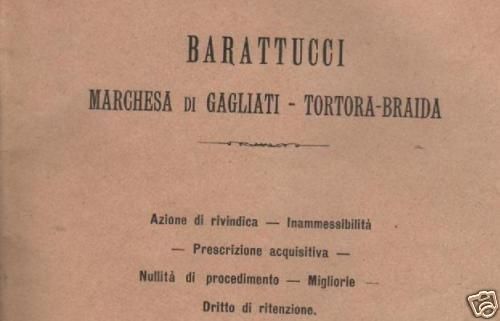 Allegazione Giuridica Barattucci Gagliati, Lanciano 1897, Abruzzo