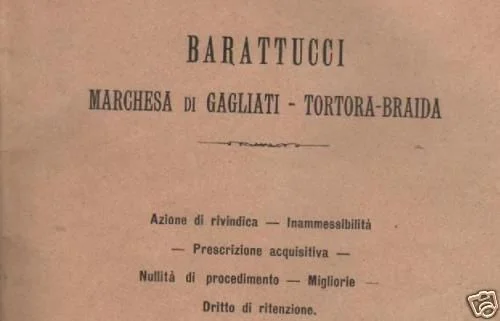 Legal Brief Barattucci Gagliati, Lanciano 1897, Abruzzo