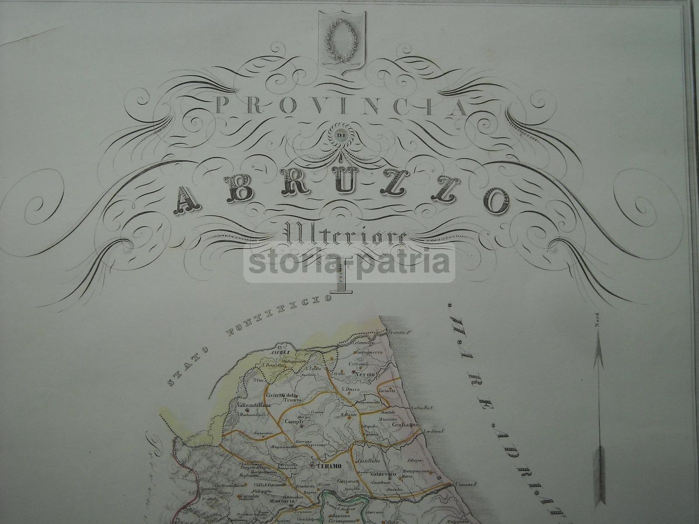 Mappa Antica Abruzzo Ulteriore I, Teramo E Pescara, De Sanctis, 1850