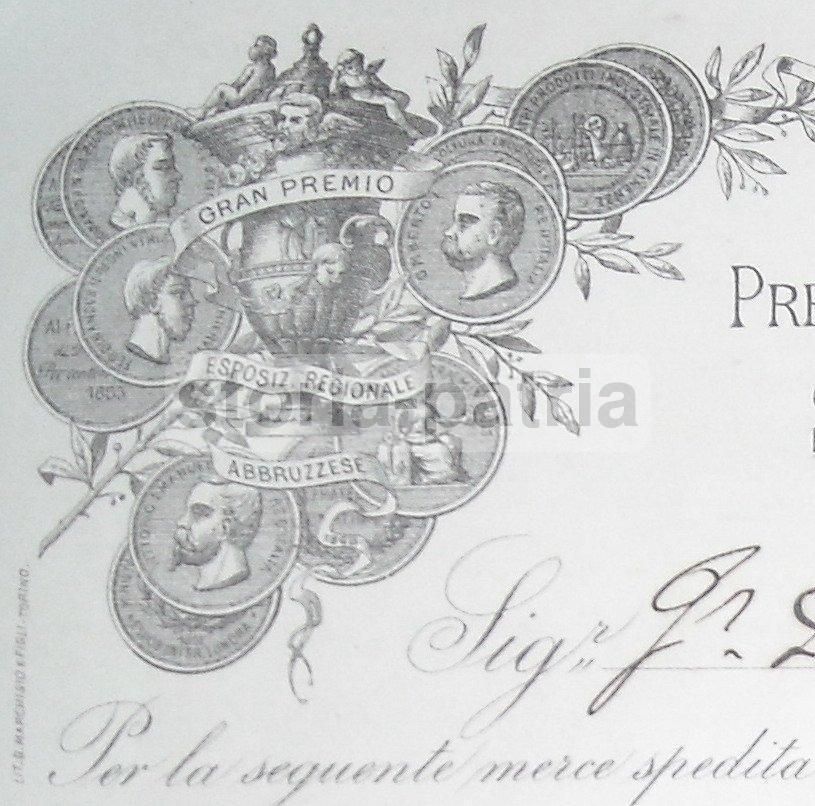 Carta Intestata Liquore Centerba F.lli Toro Tocco Casauria 1892