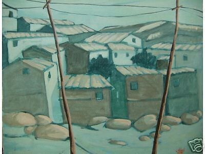 Dipinto Olio Su Tela Paesaggio Abruzzo Novelli 1975