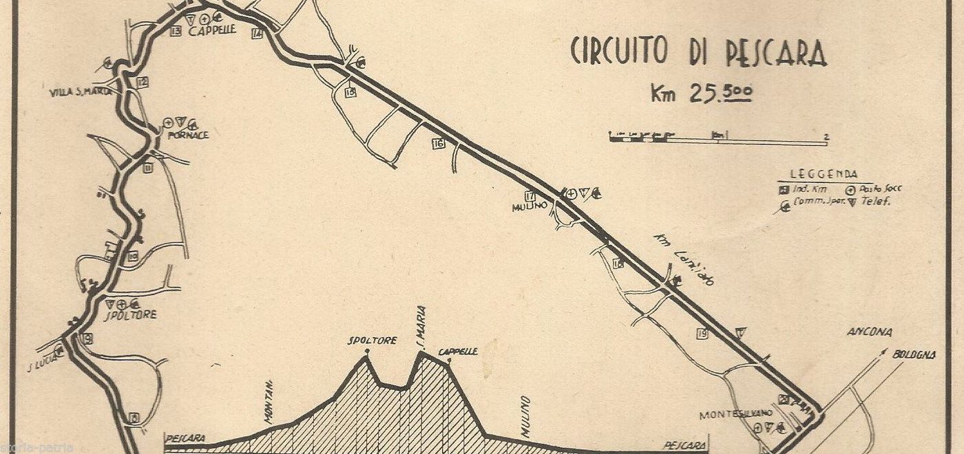 Mappa Circuito Di Pescara 1948 Coppa Acerbo Spoltore Cappelle