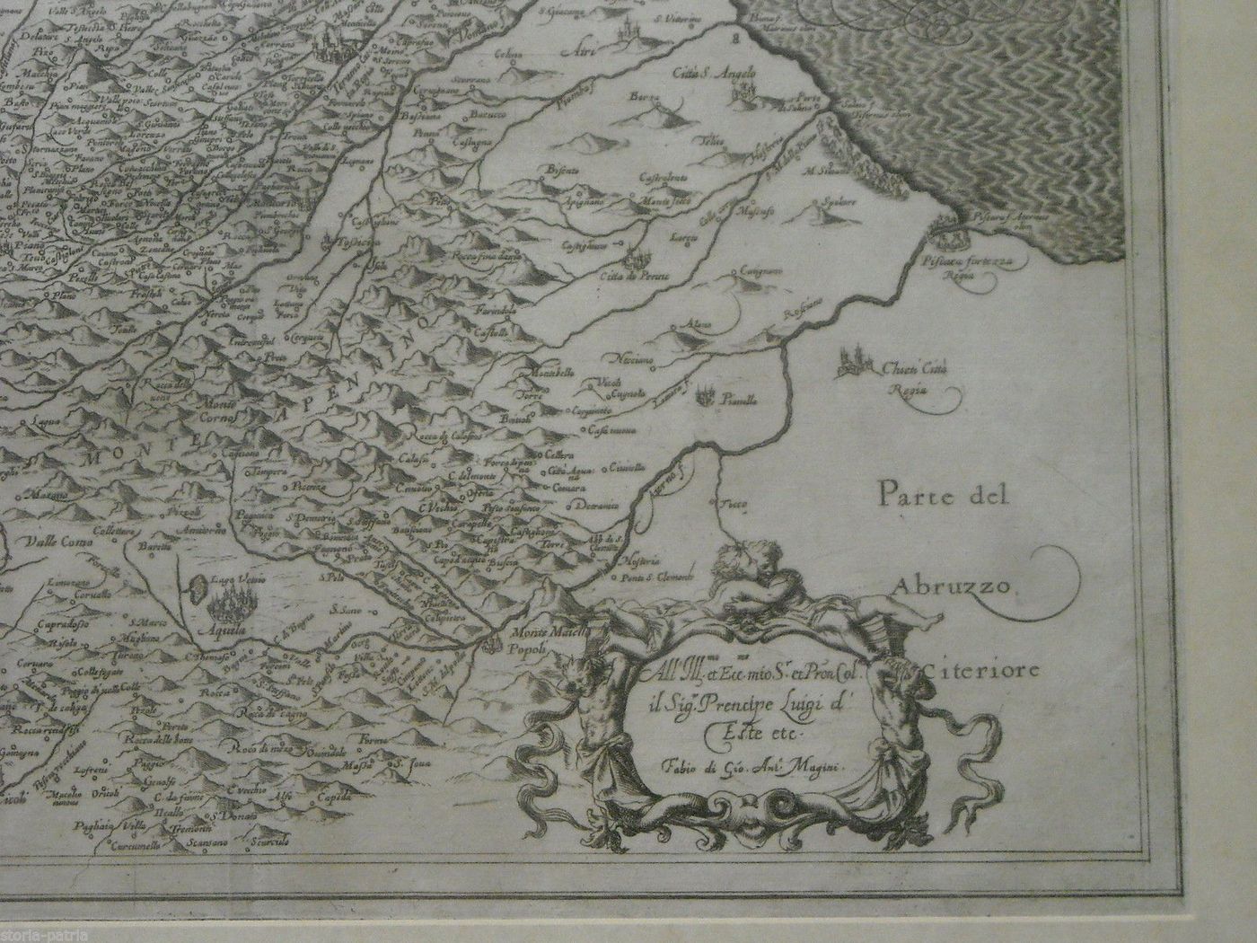 Mappa Antica Dell'Abruzzo Ulteriore Di Giovanni Antonio Magini (1620)