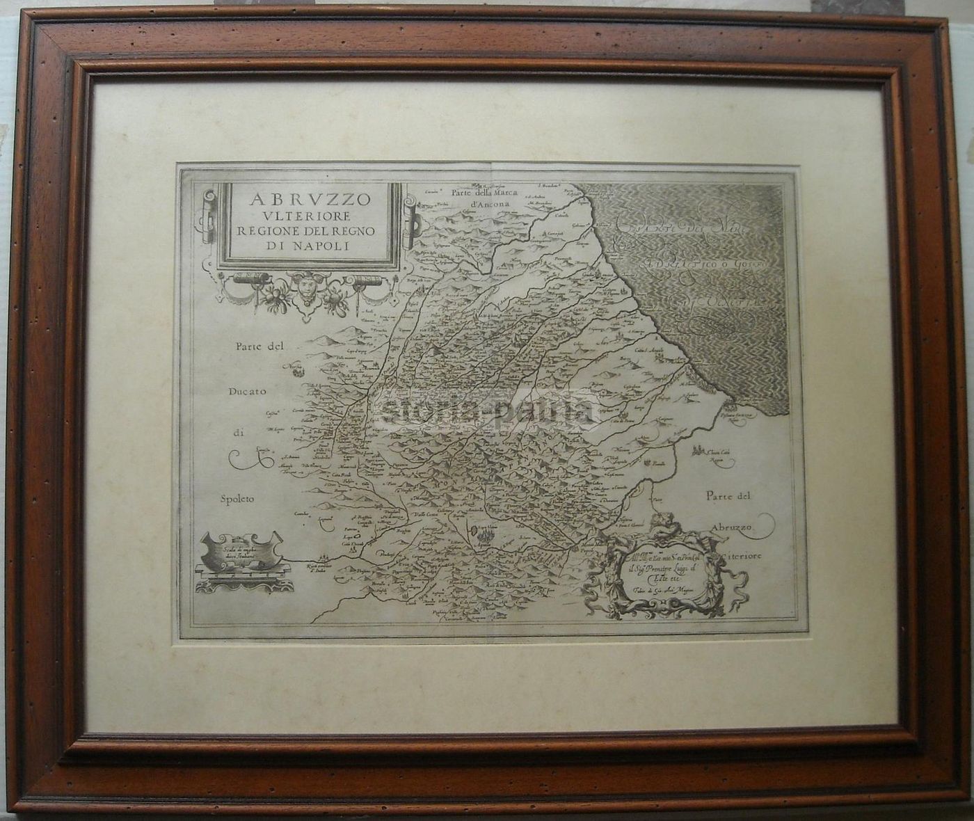 Mappa Antica Dell'Abruzzo Ulteriore Di Giovanni Antonio Magini (1620)