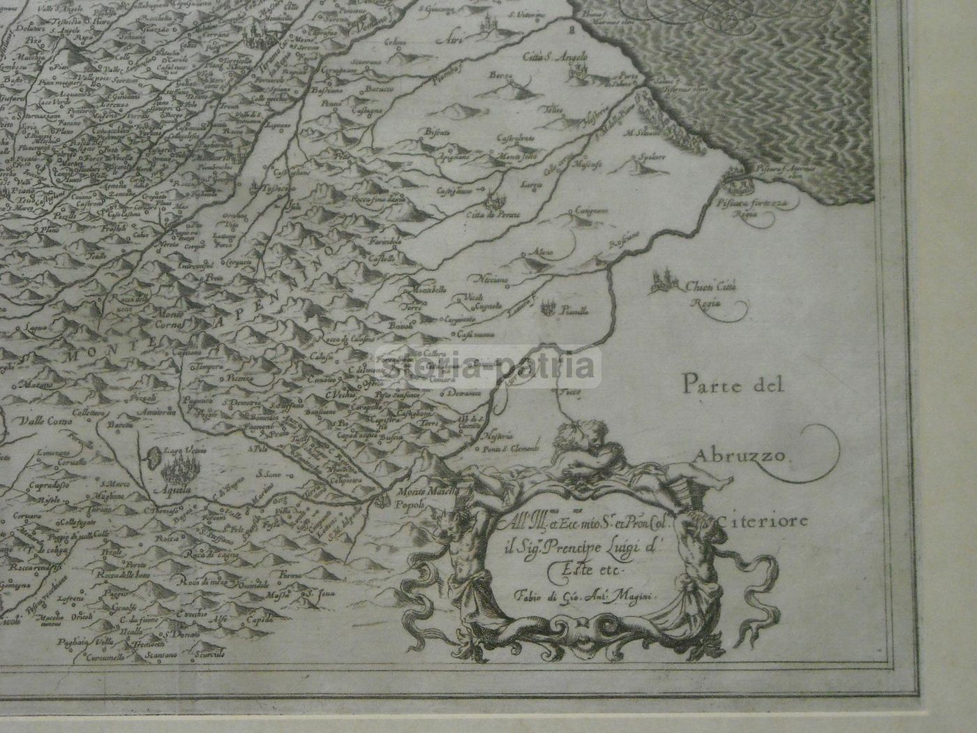 Mappa Antica Dell'Abruzzo Ulteriore Di Giovanni Antonio Magini (1620)