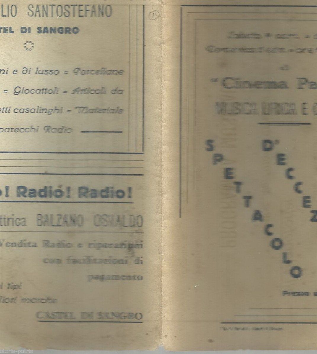 Depliant Cinema Patini, Castel Di Sangro: Concerto Adamini E Carugno