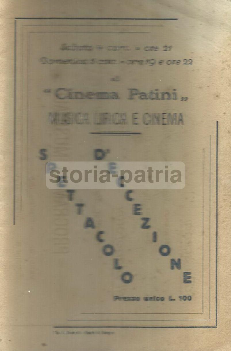 Depliant Cinema Patini, Castel Di Sangro: Concerto Adamini E Carugno