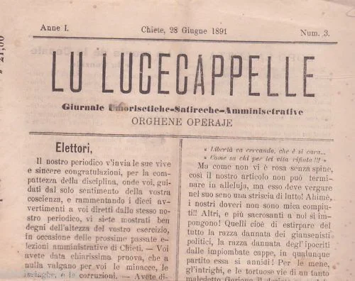 Lu Lucecappelle 1891: Giornale Satirico in Dialetto Abruzzese (chieti)