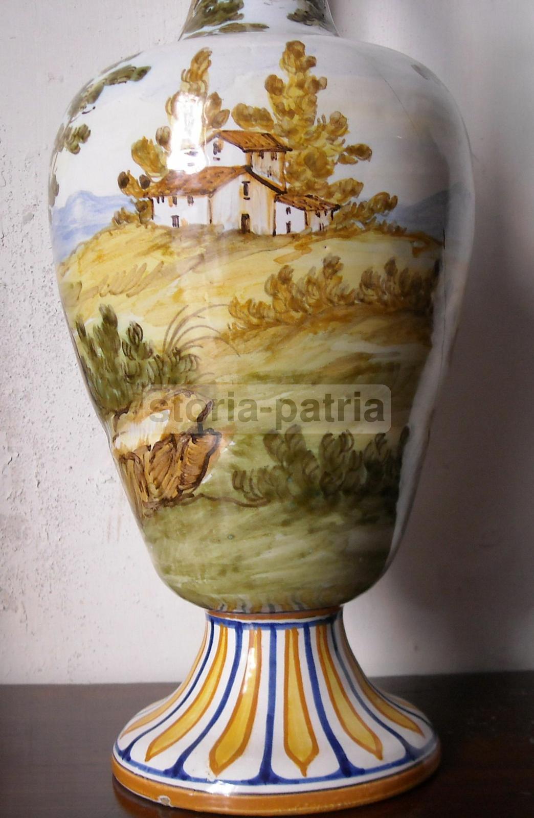 Brocca In Ceramica Di A. Desiderio Con Vedute Paesaggistiche, Chieti