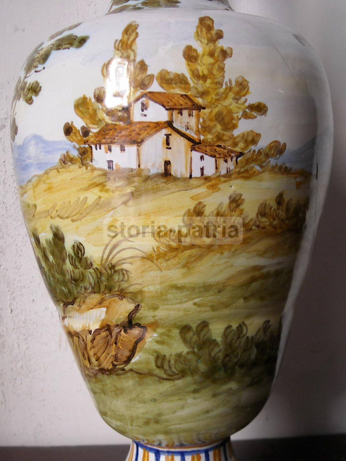 Brocca In Ceramica Di A. Desiderio Con Vedute Paesaggistiche, Chieti