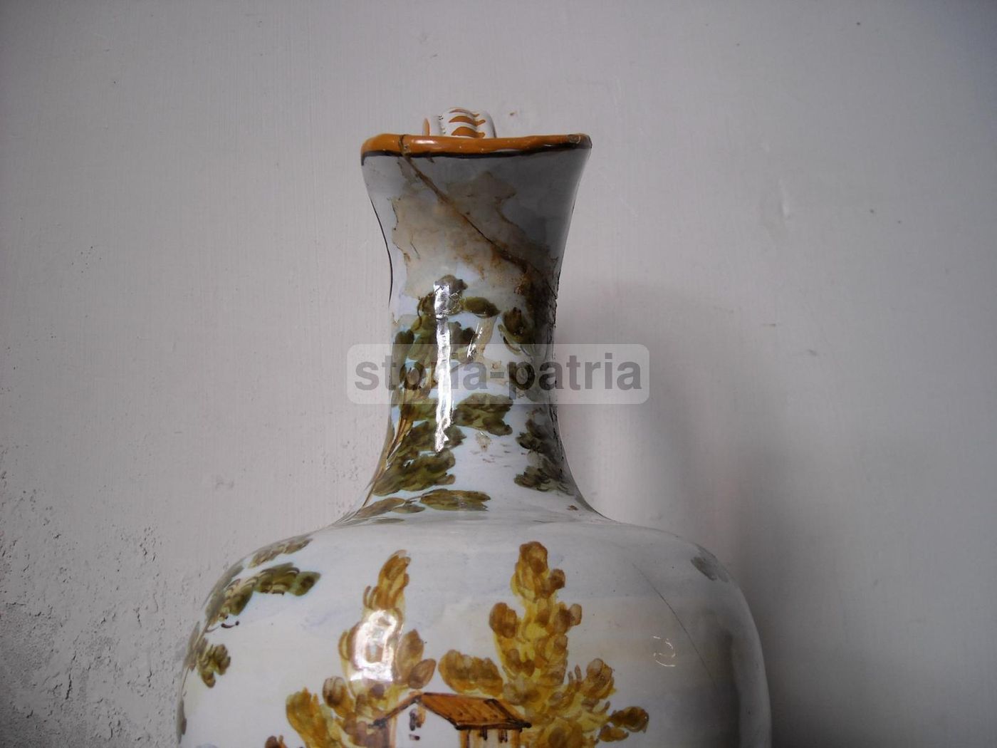 Brocca In Ceramica Di A. Desiderio Con Vedute Paesaggistiche, Chieti