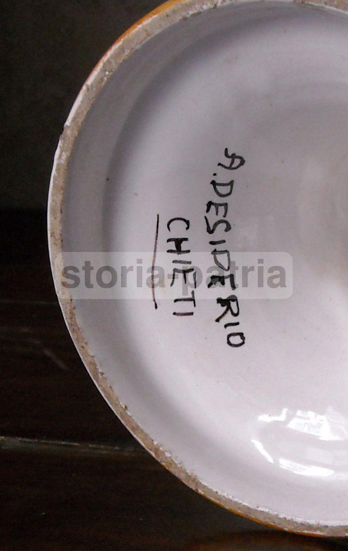 Brocca In Ceramica Di A. Desiderio Con Vedute Paesaggistiche, Chieti