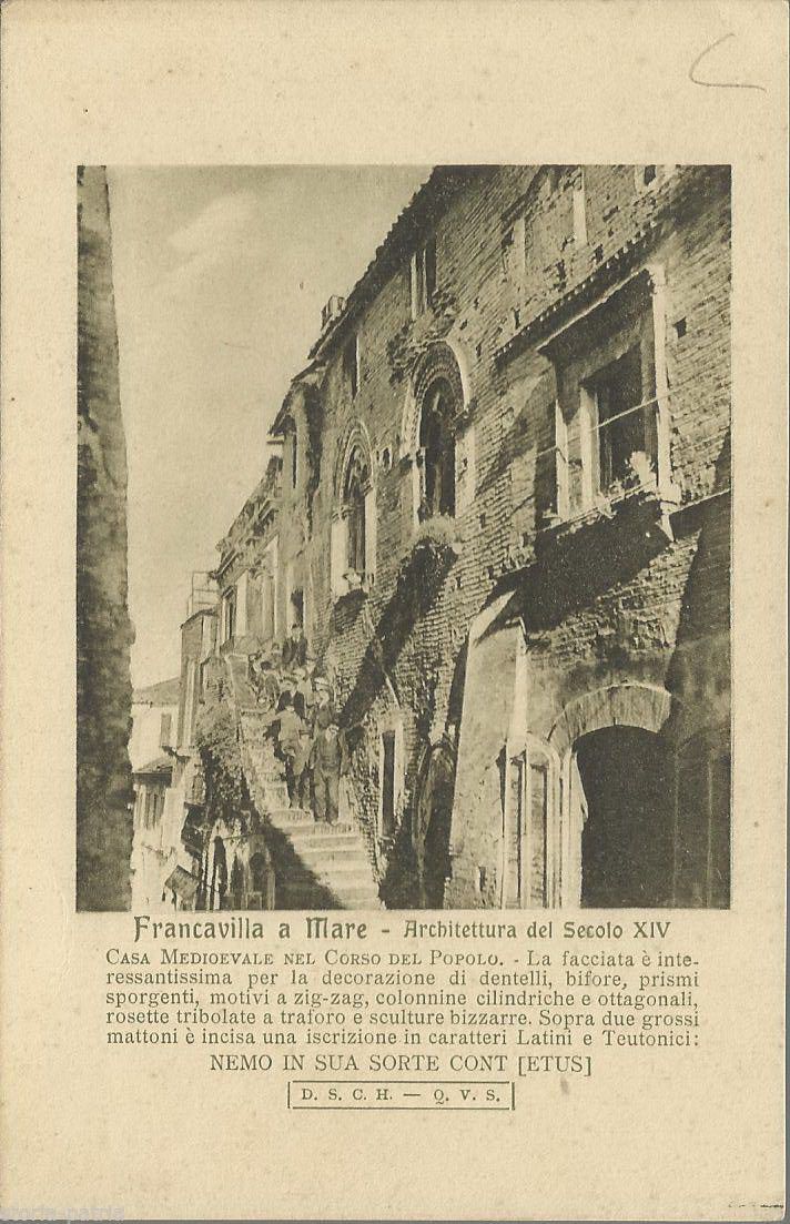 Cartolina Francavilla A Mare: Casa Medievale In Corso Del Popolo, Anni '20