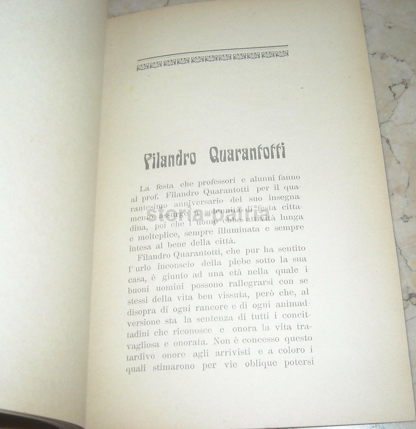 Commemorazione Di Filandro Quarantotti, Preside Dell'Istituto Tecnico Di Chieti