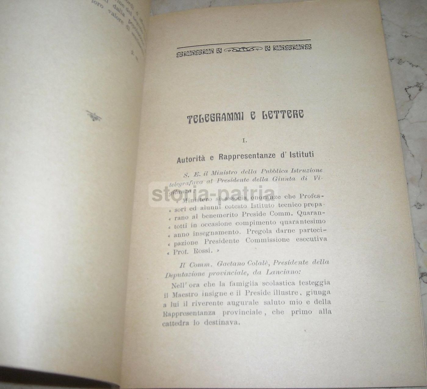 Commemorazione Di Filandro Quarantotti, Preside Dell'Istituto Tecnico Di Chieti