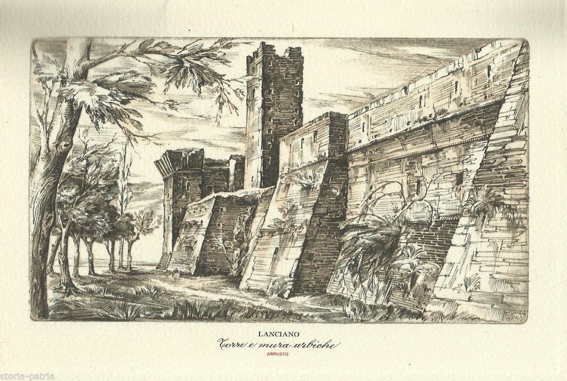 Cartolina Lanciano Chieti: Torri E Mura Urbiche, Petrus, Miliani, Anni '50