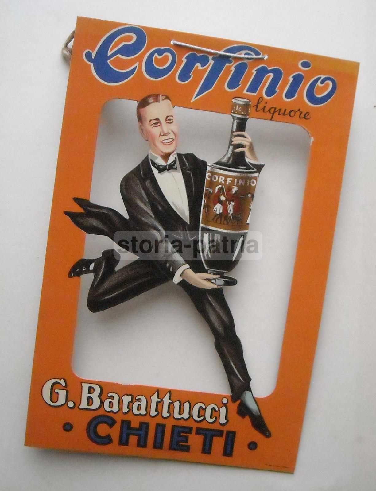 Locandina Pubblicitaria Liquore Corfinio Barattucci Chieti 1930