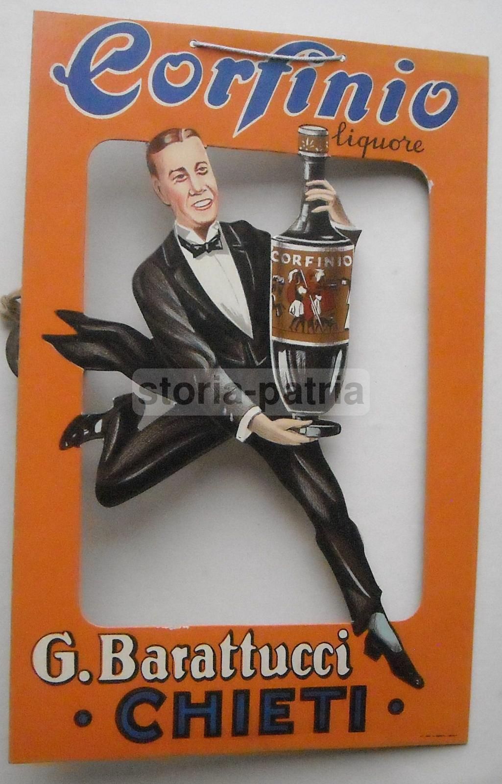 Locandina Pubblicitaria Liquore Corfinio Barattucci Chieti 1930