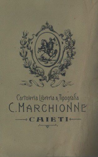 Antica Stampa Pubblicitaria Della Cartoleria Marchionne Di Chieti Con Stemma Araldico