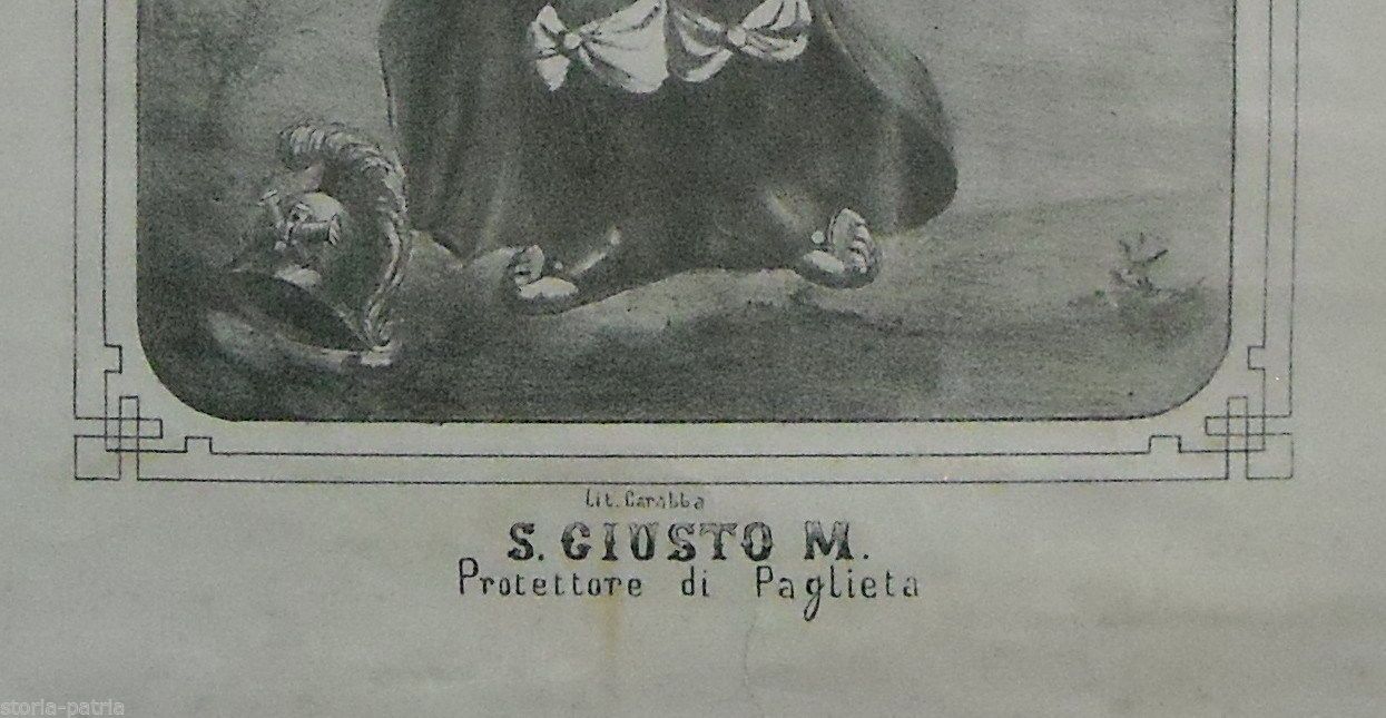 Antica Stampa Popolare Di San Giusto, Protettore Di Paglieta   Carabba