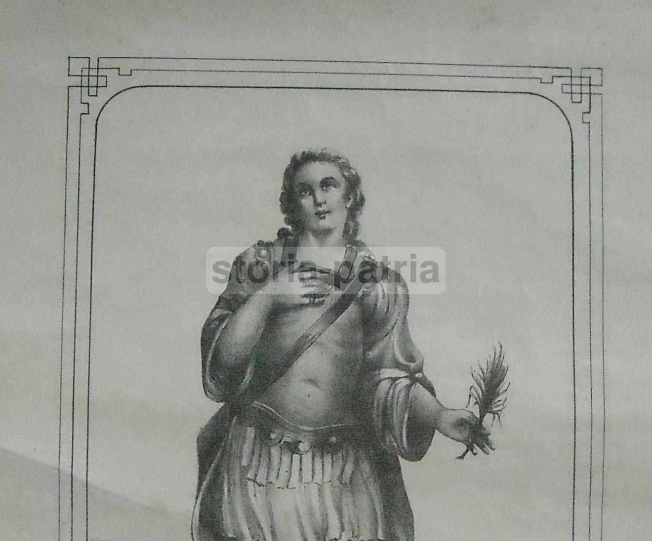 Antica Stampa Popolare Di San Giusto, Protettore Di Paglieta   Carabba