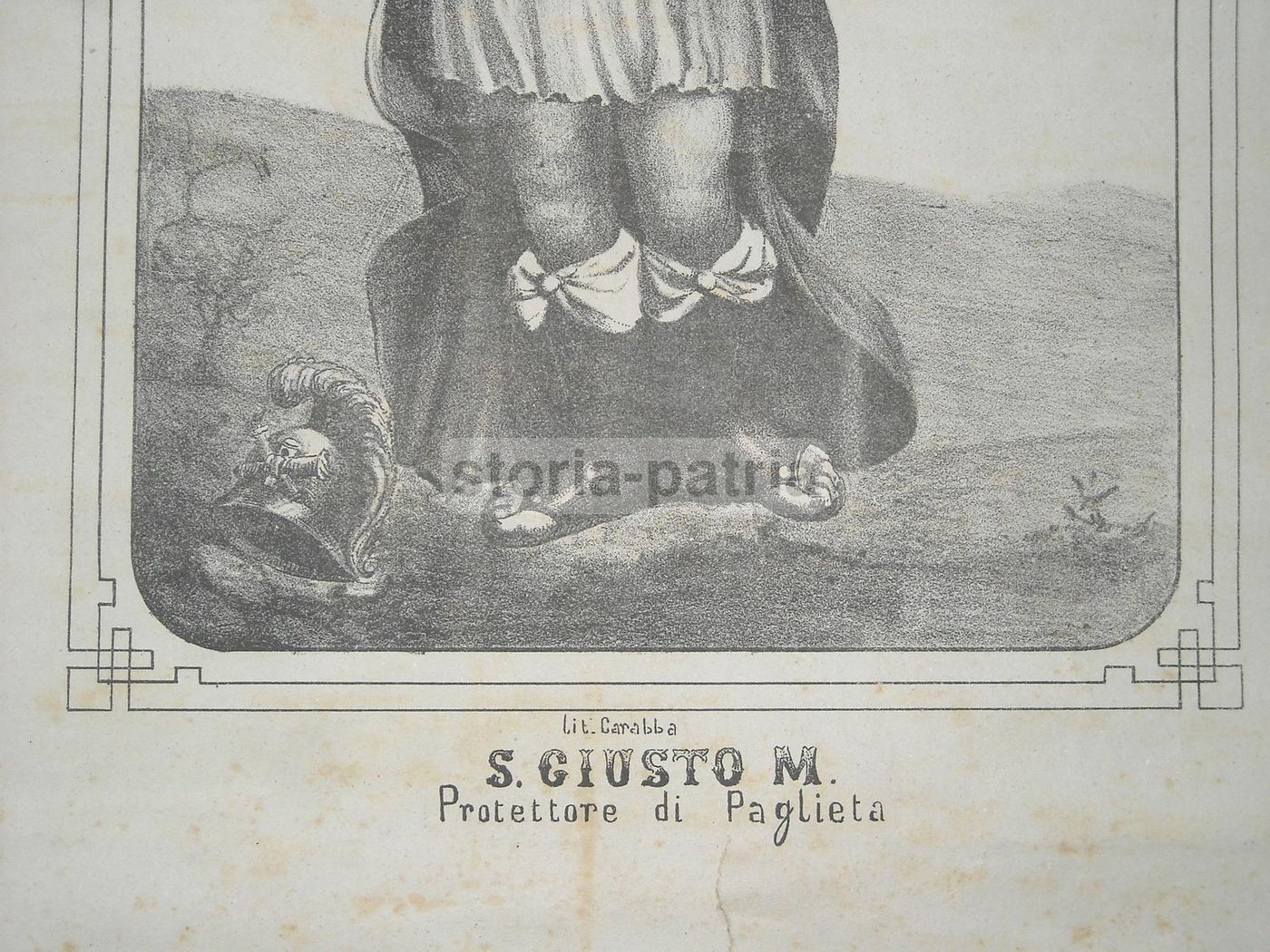 Antica Stampa Popolare Di San Giusto, Protettore Di Paglieta   Carabba