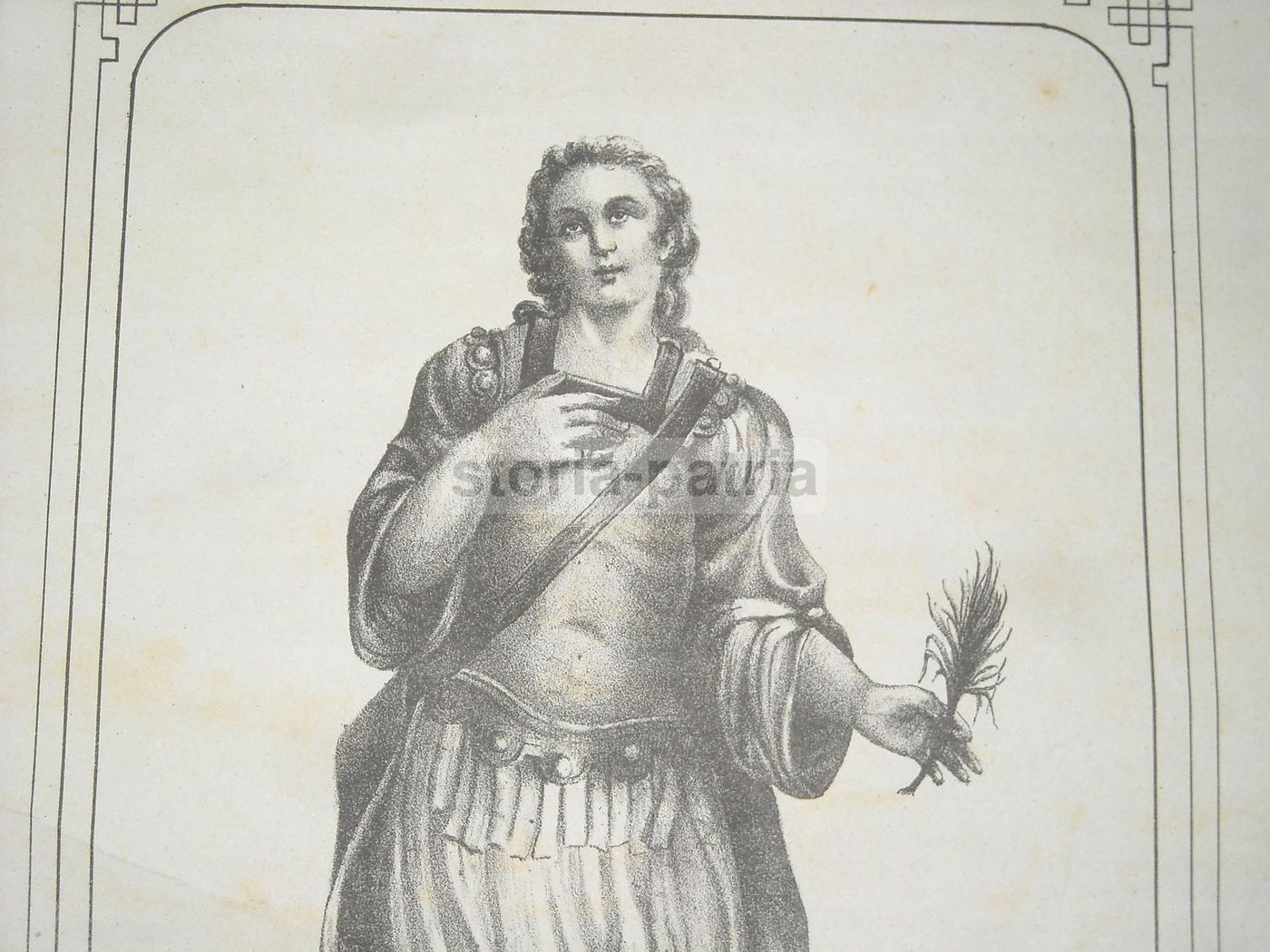 Antica Stampa Popolare Di San Giusto, Protettore Di Paglieta   Carabba