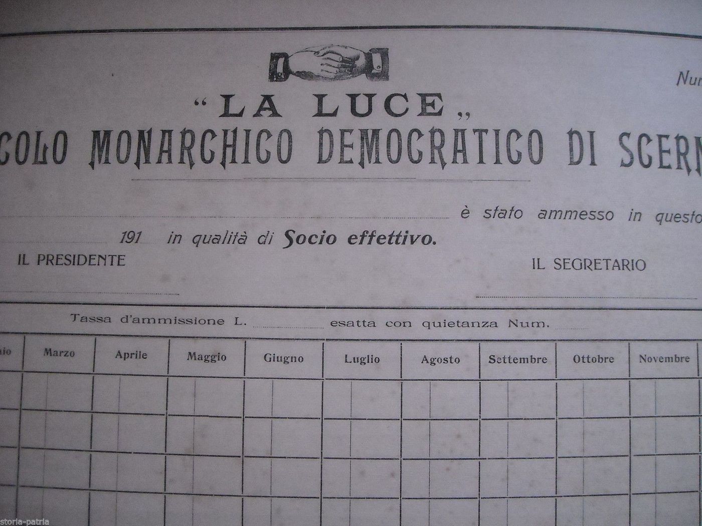 Circolo Monarchico Scerni 1911 Foglio Pubblicitario Originale