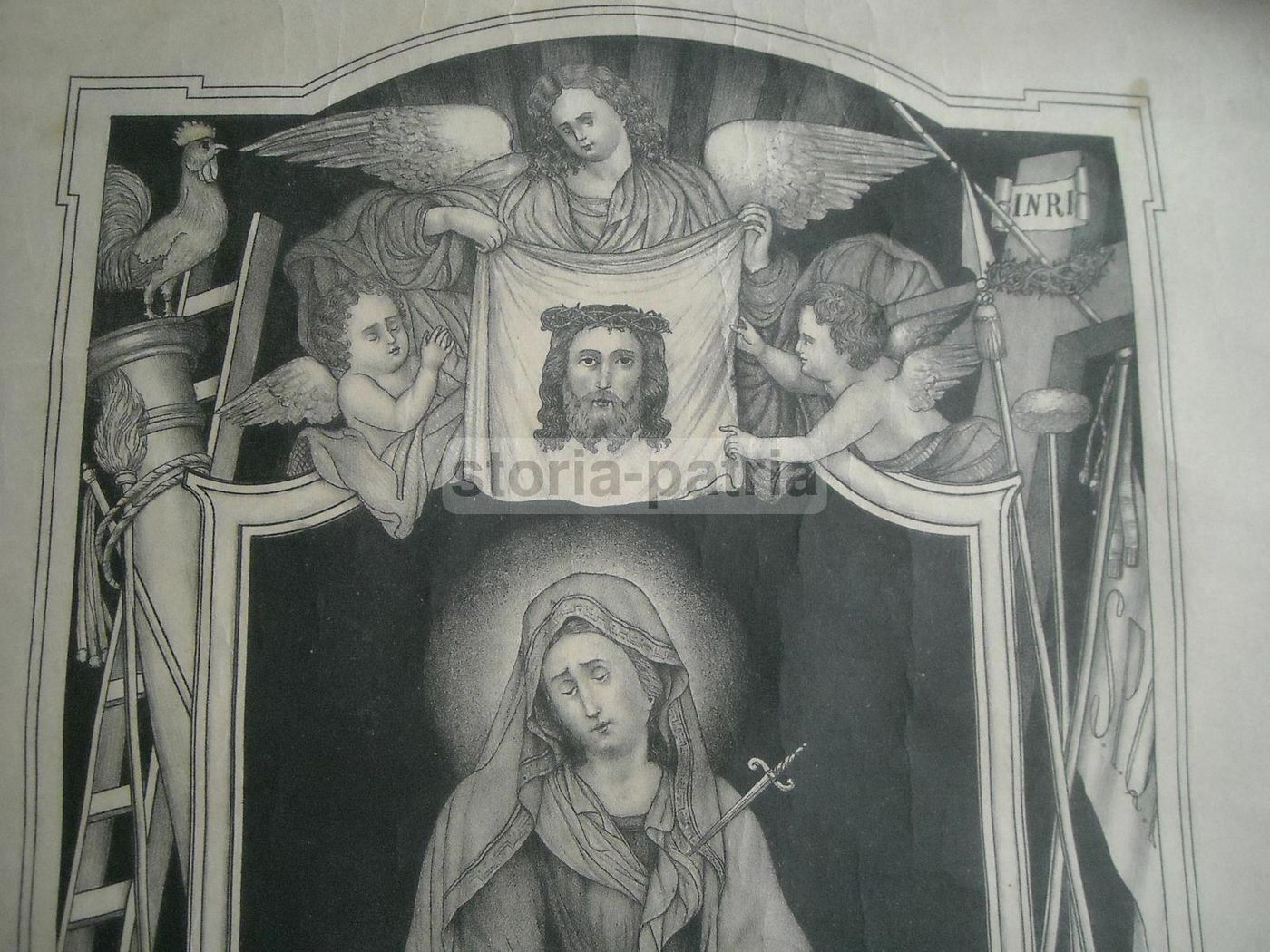 Stampa Litografica Madonna Addolorata, Torino Di Sangro 1891