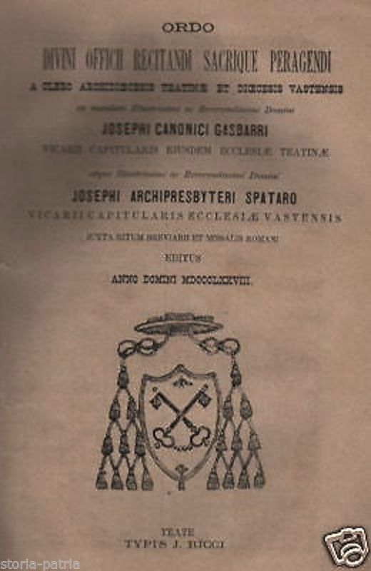 Ordo Divini Officii Teatinae Vastensis 1878, Gasbarri E Spataro