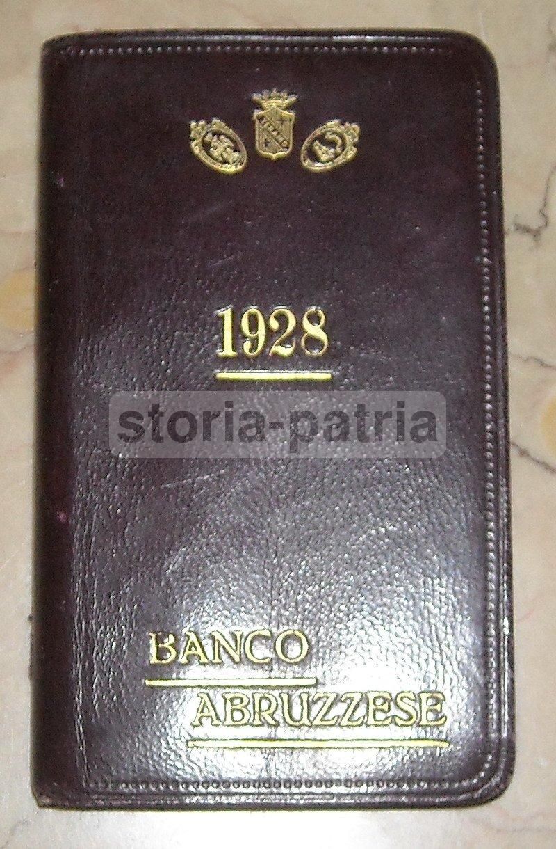 Agenda Banco Abruzzese 1928 Teramo, Pubblicità Antica In Pelle