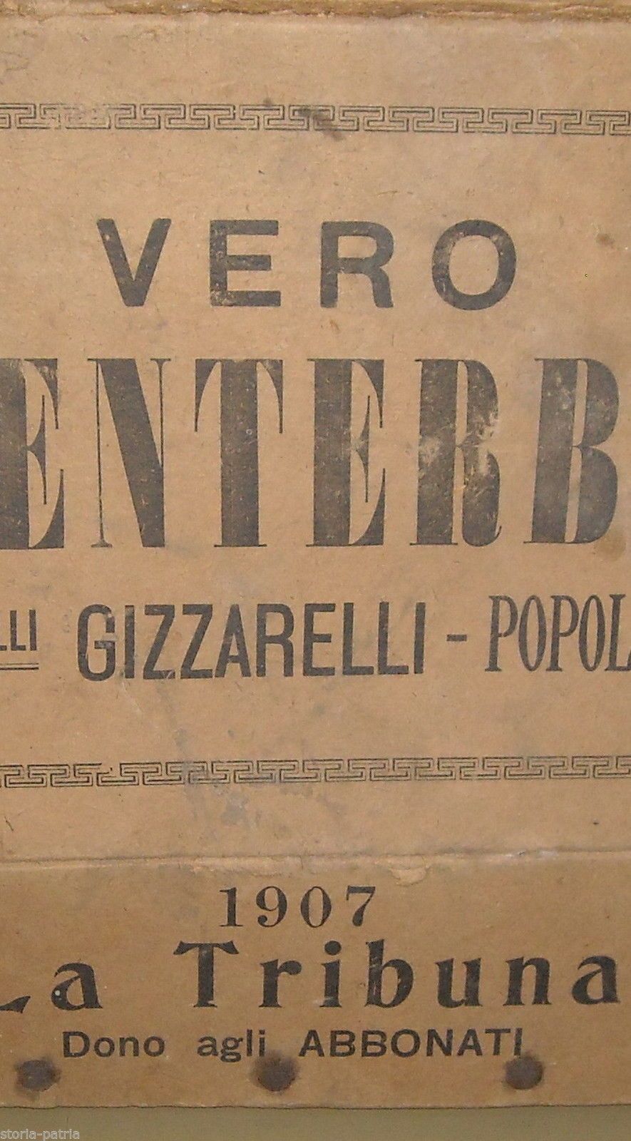 Pubblicità Centerbe Gizzarelli, Popoli, Abruzzo   La Tribuna, 1907