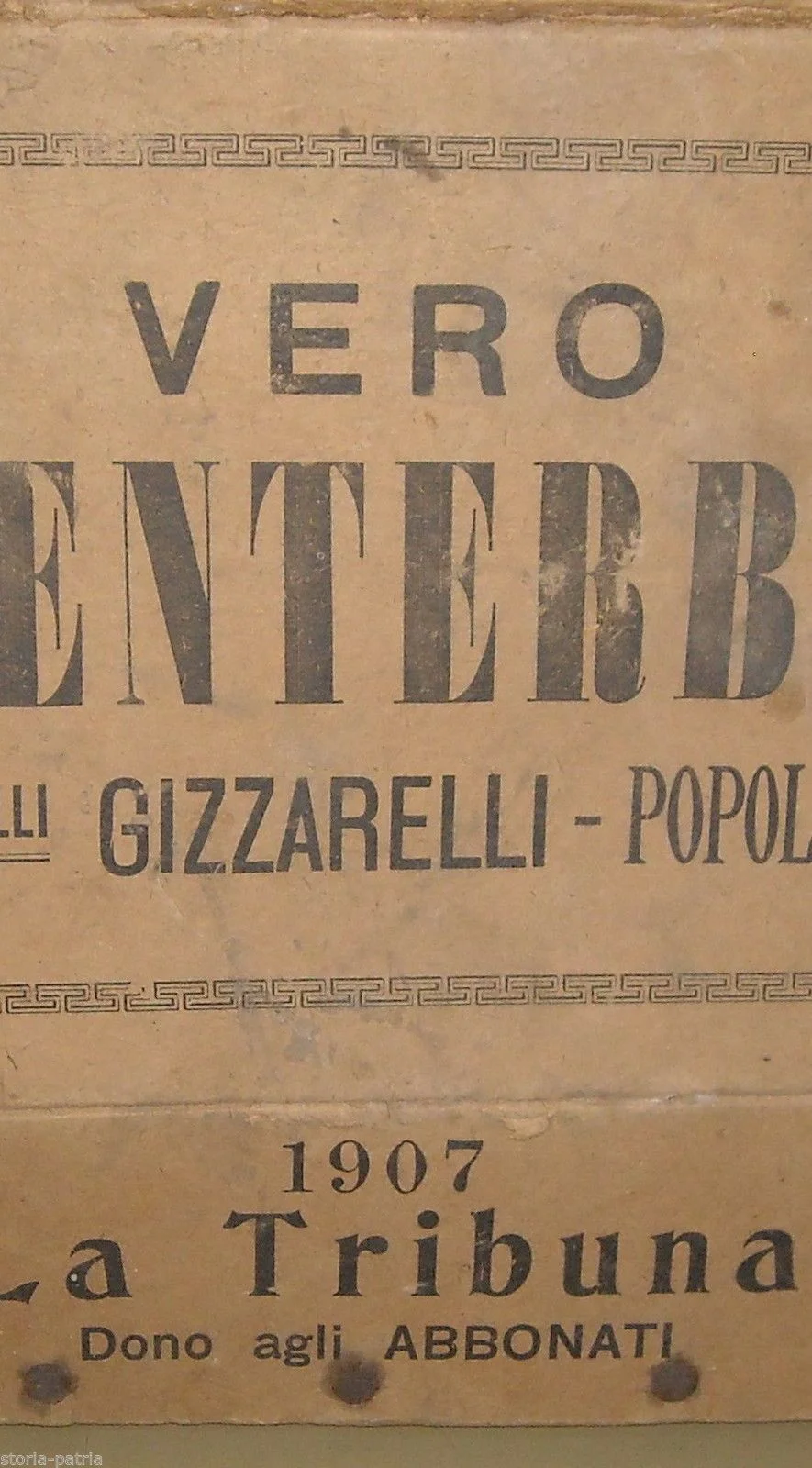 Advertisement Centerbe Gizzarelli, Popoli, Abruzzo, La Tribuna, 1907