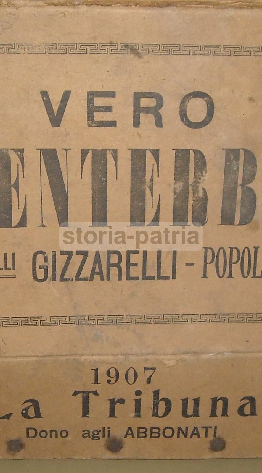 Pubblicità Centerbe Gizzarelli, Popoli, Abruzzo   La Tribuna, 1907