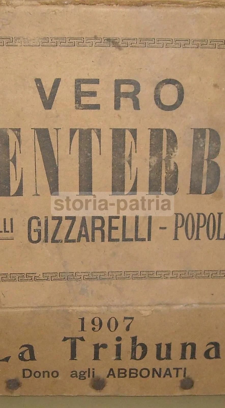 Advertisement Centerbe Gizzarelli, Popoli, Abruzzo, La Tribuna, 1907