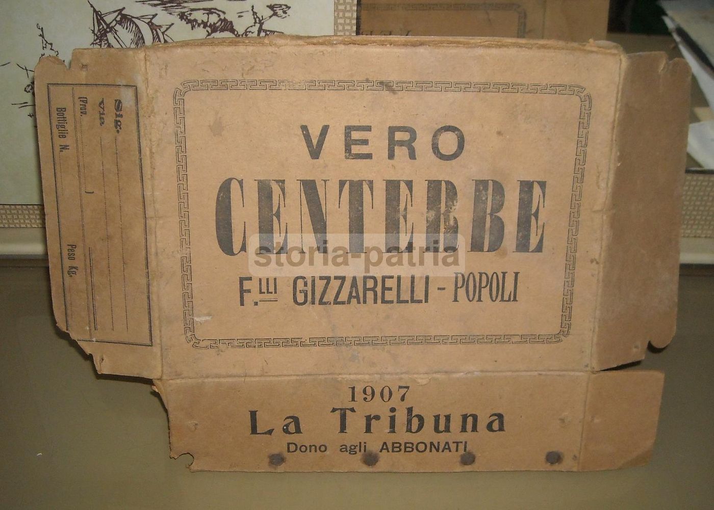 Pubblicità Centerbe Gizzarelli, Popoli, Abruzzo   La Tribuna, 1907