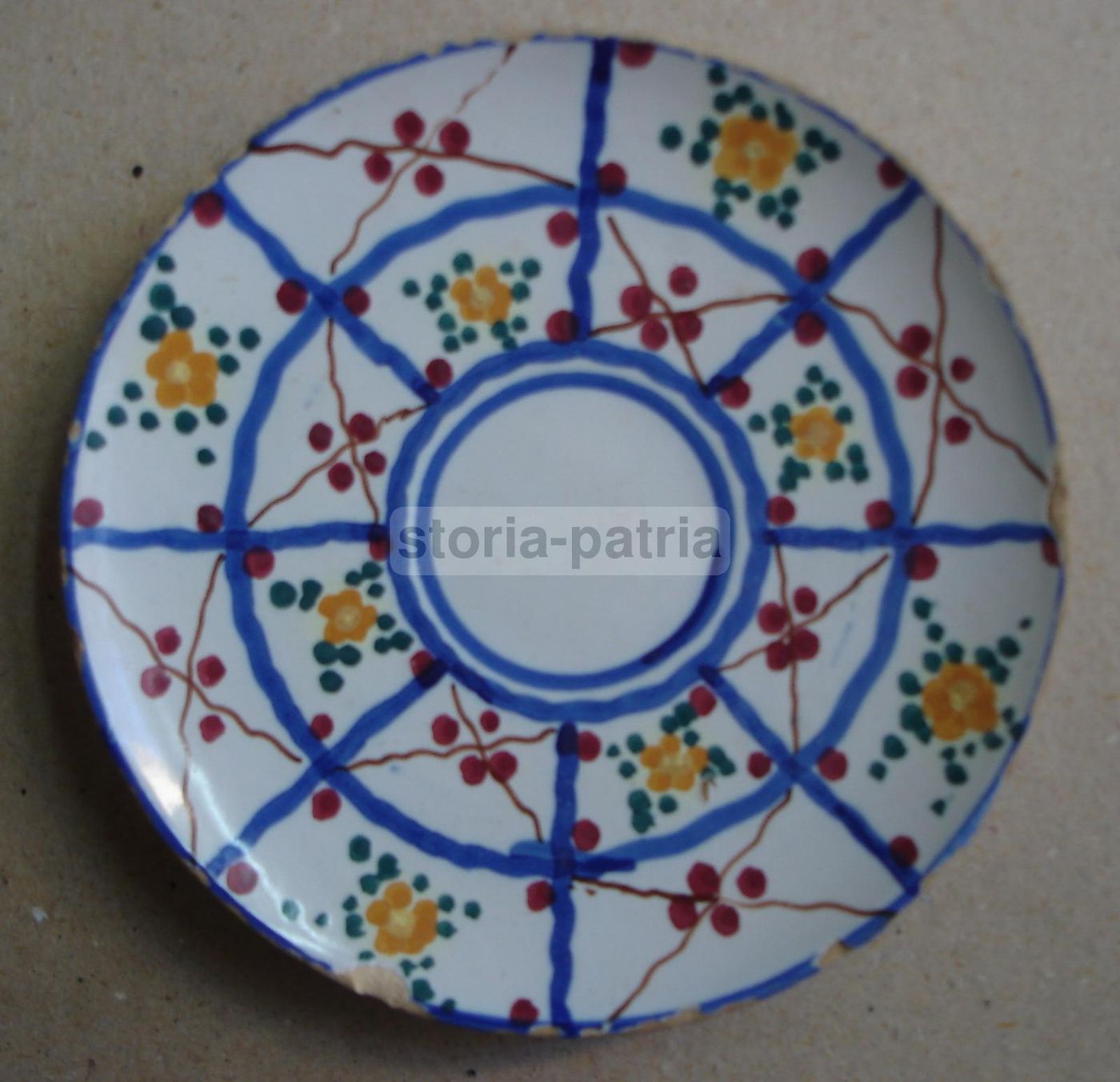 Piatto In Ceramica Con Decorazione Floreale, Manifattura Bontempo, Primi '900